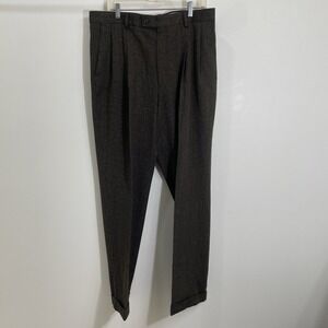 Louis Raphael Rosso Red Pant Men Sz 36 32 Multi Color Tweed Pleat Cuffed Office